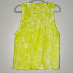 Lululemon Sleeveless Muscle Tank Tie Dye Neon Yellow Size 2